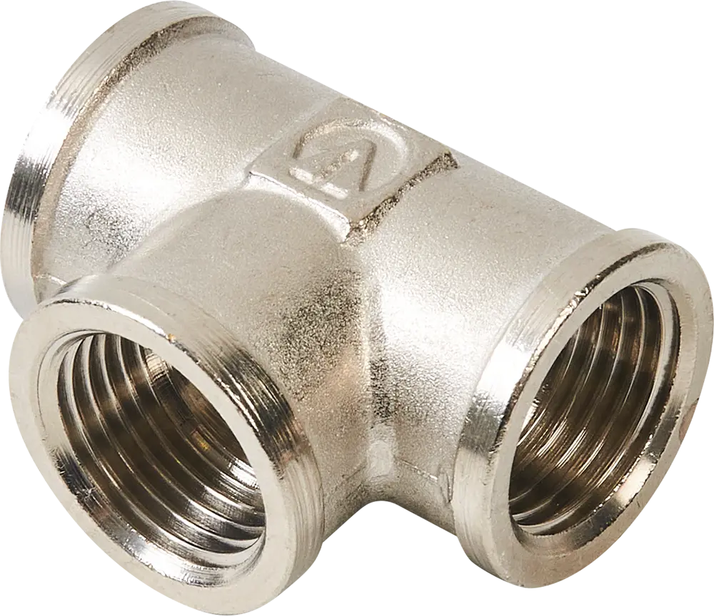 Тройник Stout 1/2" для водопровода из никелированной латуни 82238989