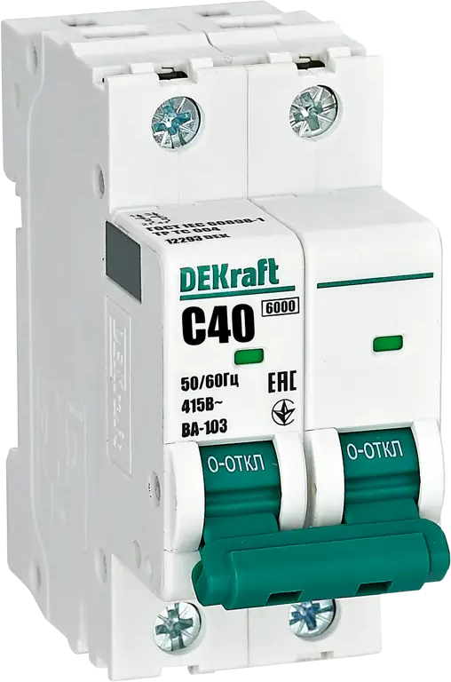 Автоматический выключатель DEKraft ВА-103 2P для надежной защиты сети 84509382