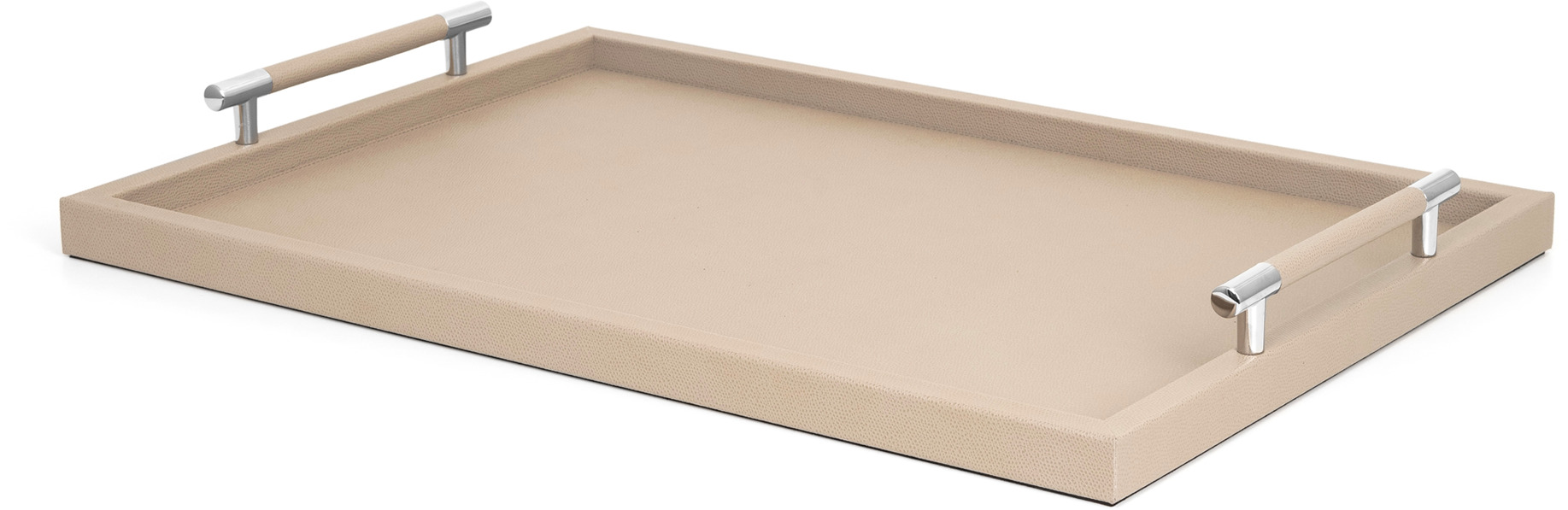 Поднос Дедало - 40X57,5 см / металл-финиш_вороненая-латунь / плетеная кожа_верблюжья