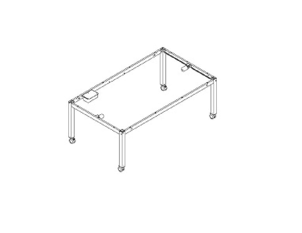 Регулируемый по высоте прямоугольный стол с колесами Ropox 4SINGLE ARCH-00092656 - Вид №6