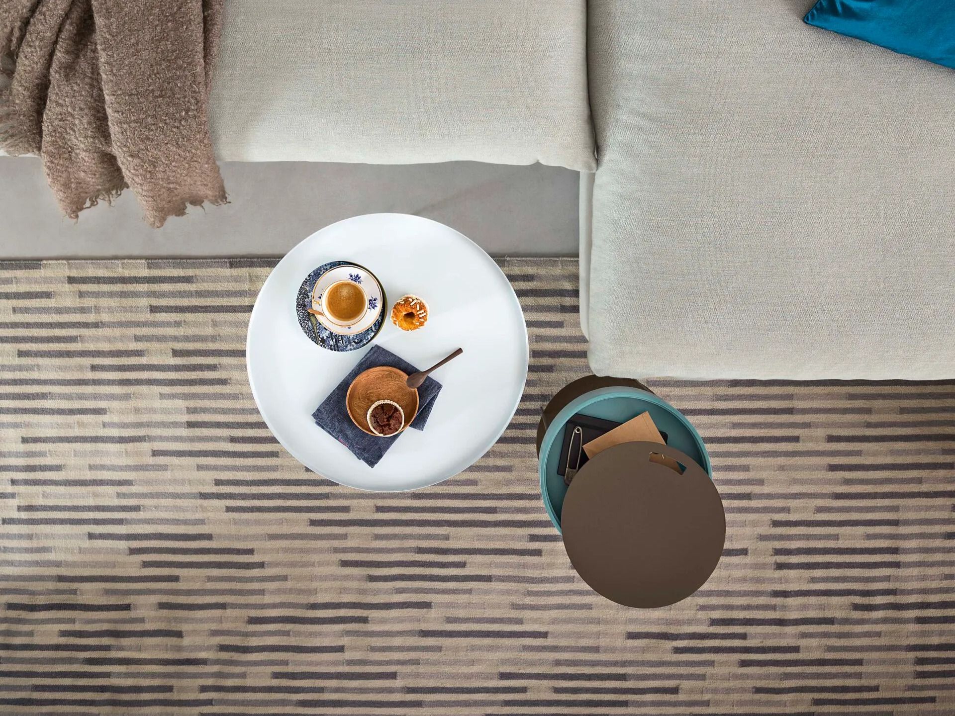 Высокий круглый металлический журнальный столик Alf DaFrè WOK ARCH-00116846 - Вид №4