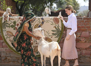 Круглый шерстяной ковер ручной работы