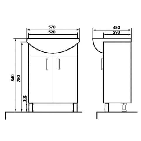 O-mebel напольная тумба Кларис голубой ORANGE sun-id-1516973 - Вид №2