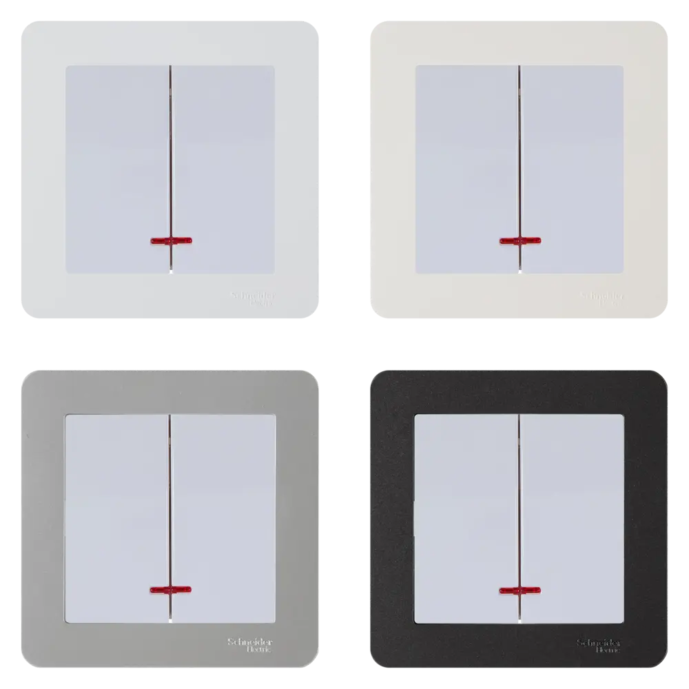 Выключатель SYSTEME ELECTRIC W59 двухклавишный с подсветкой 18799025 STLM-1119226 - Вид №1