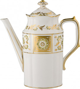 90768 Royal Crown Derby Кофейник Royal Crown Derby "Дерби, зеленый декор" 1,1л Фарфор костяной