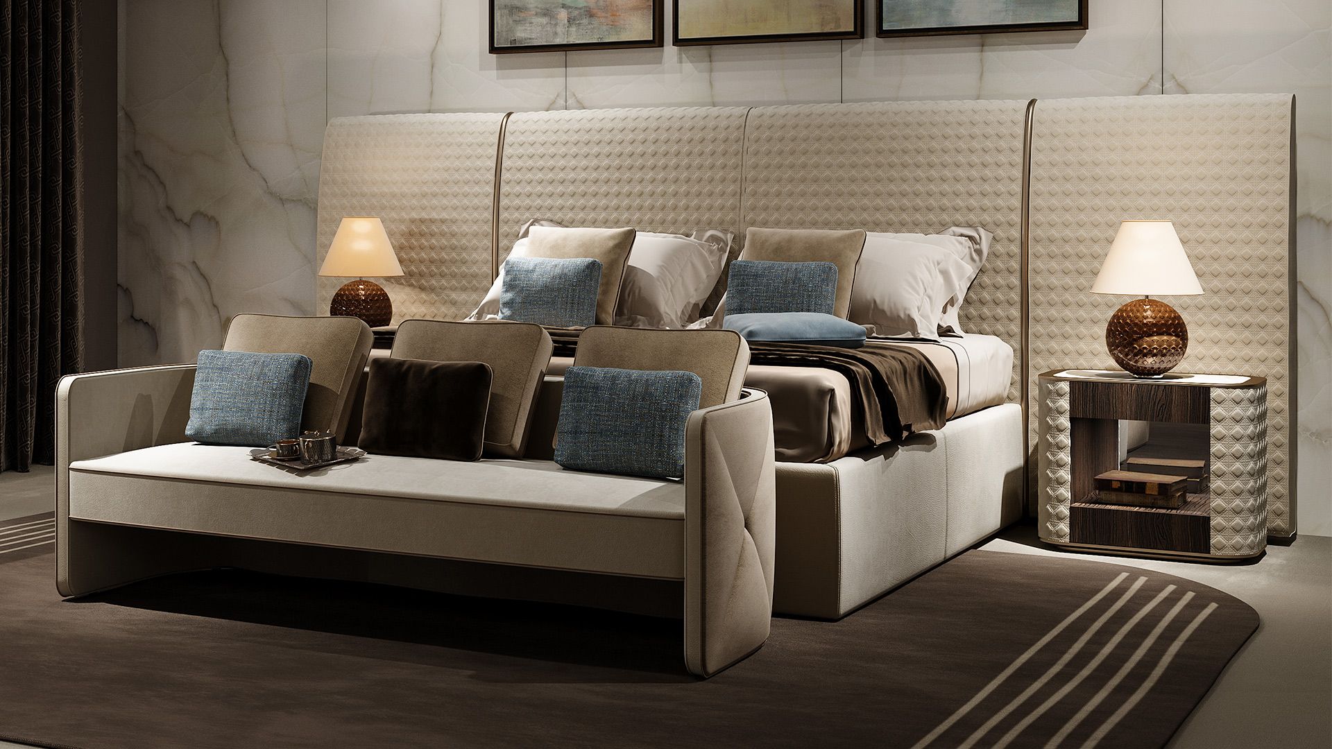 Кожаная двуспальная кровать REFLEX San Marco ARCH-00058882 - Вид №1