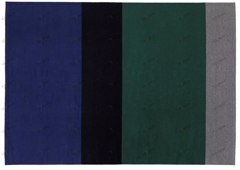 valerie_objects Прямоугольный коврик ручной работы из шерсти в полоску  V7018055s/m/l 