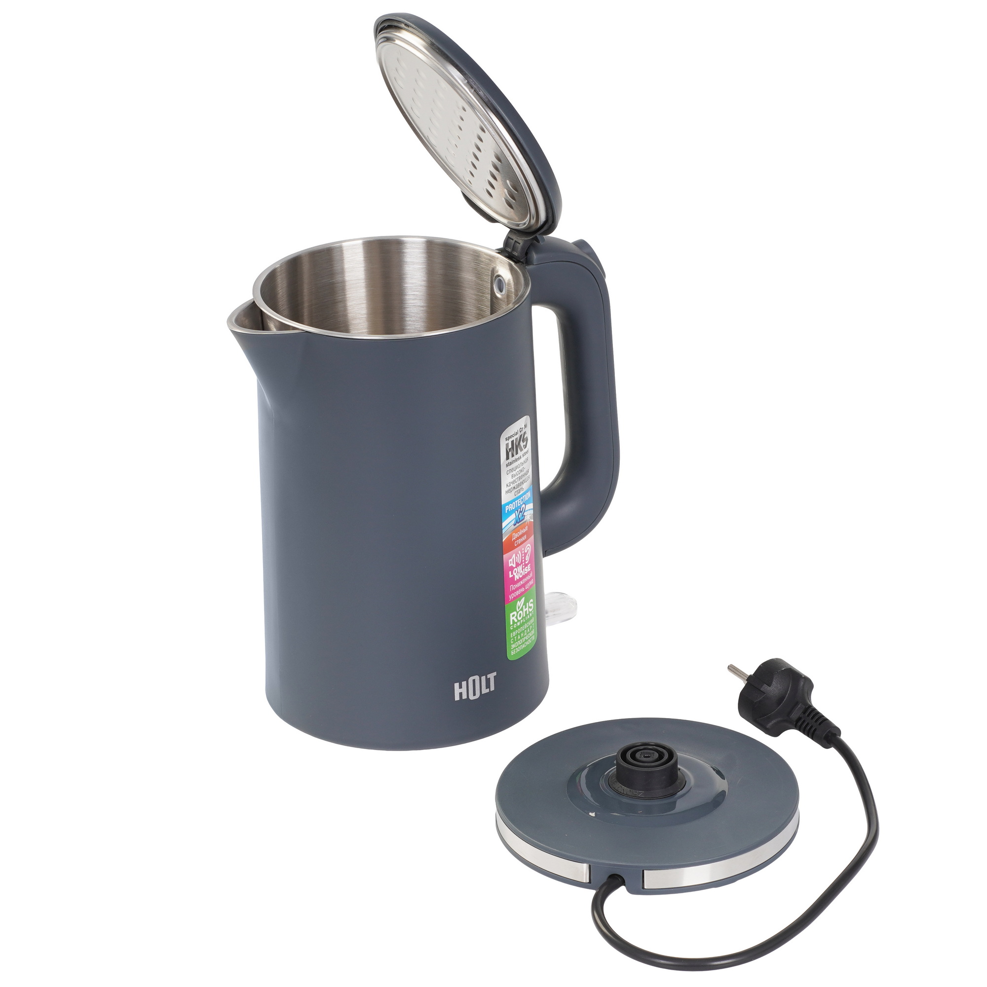 9283441 Электрочайник Holt HT-KT-020 серый STDN-0148001 - Вид №4