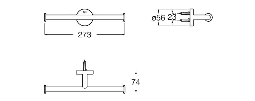 Металлический двойной держатель рулона Roca Hotels ARCH-00110612 - Вид №2