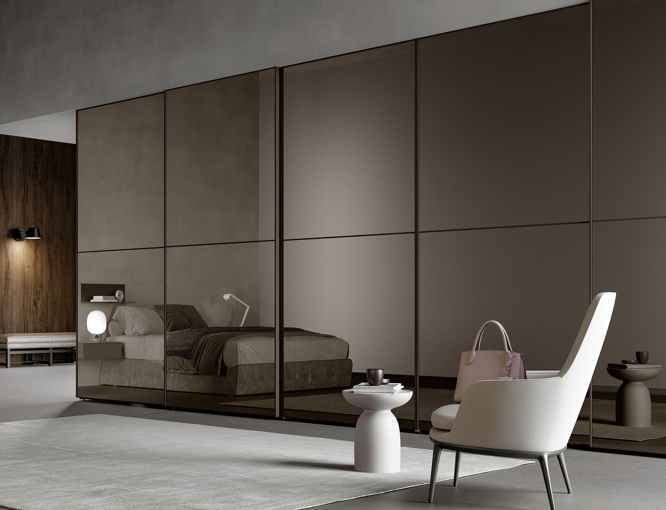 Зеркальный стеклянный шкаф с раздвижными дверями Adok ателье ARCH-00029382 - Вид №1