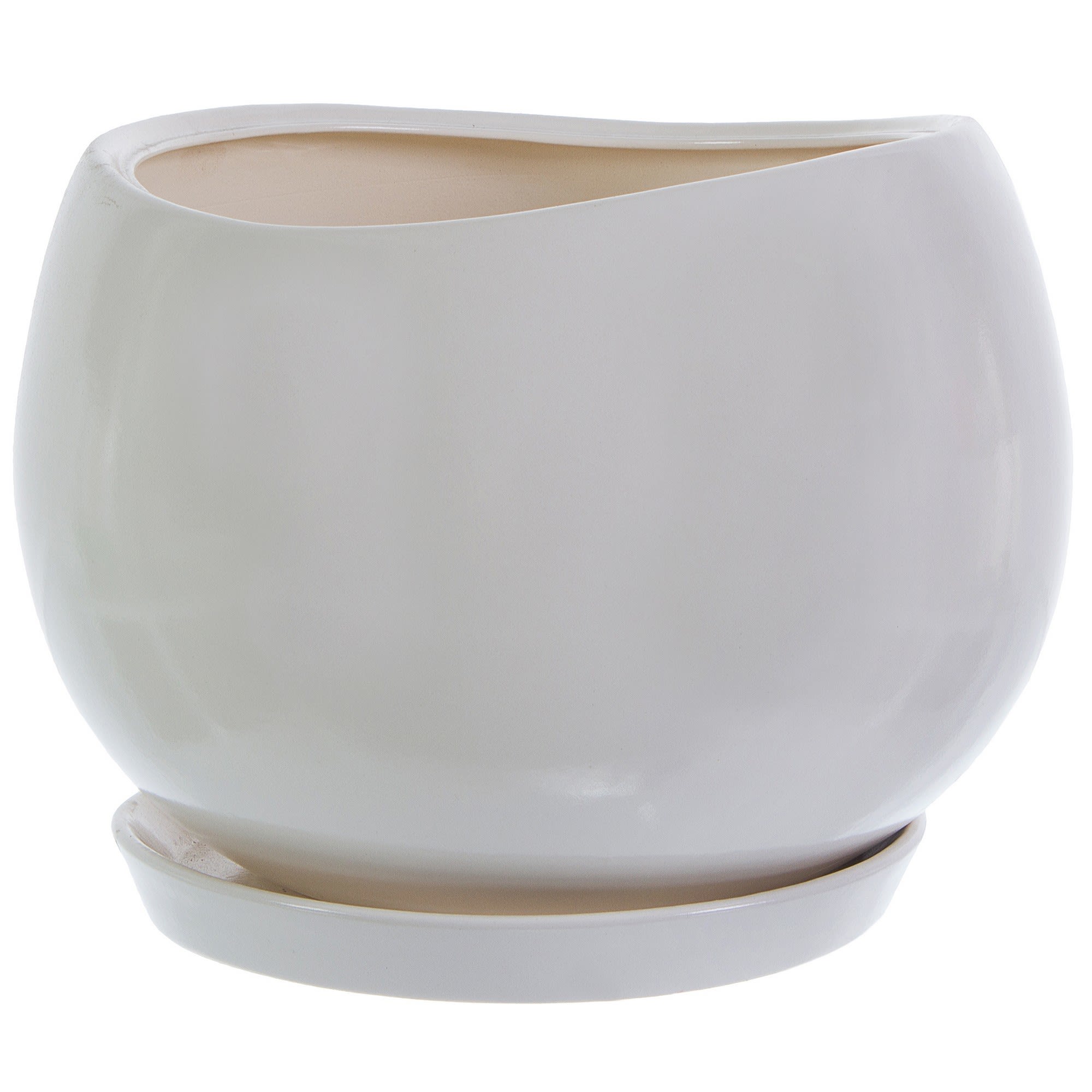 81932592 Горшок цветочный ø13 h11.5 см v1.2 л керамика белый Адель Santreyd