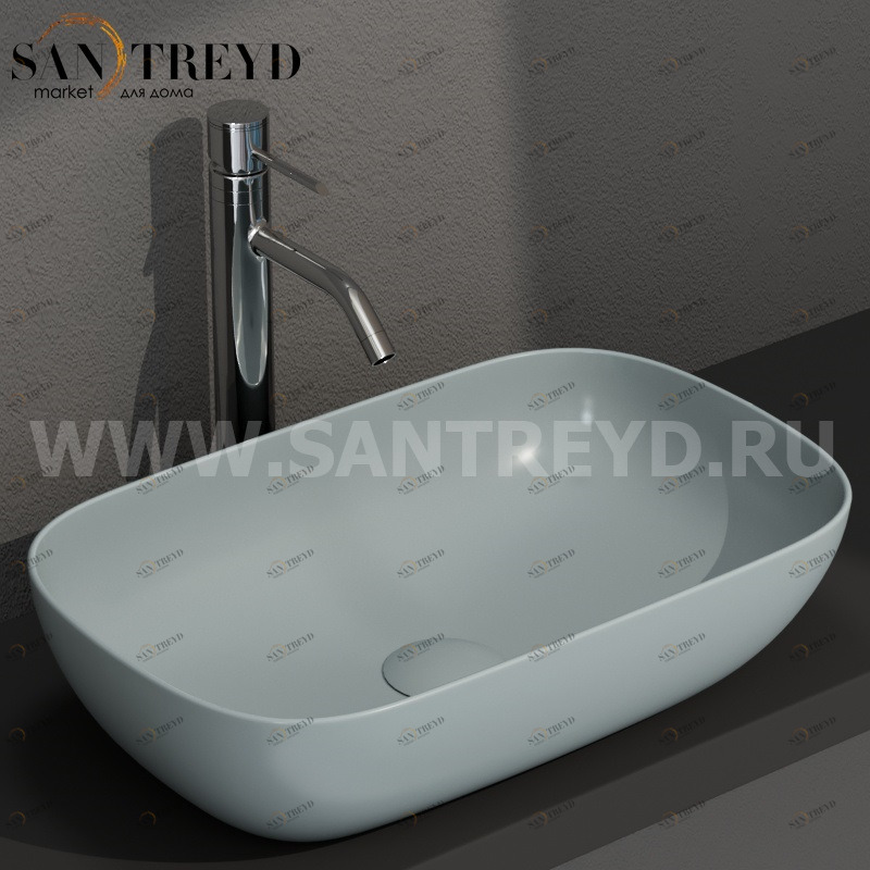 B6R60BL Накладная раковина на столешницу  прямоугольная Ceramica Globo T-EDGE