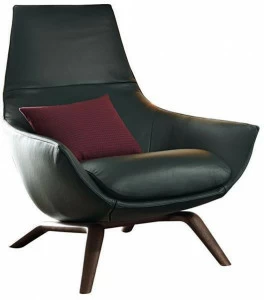 MisuraEmme Мягкое кожаное кресло с подлокотниками Atelier