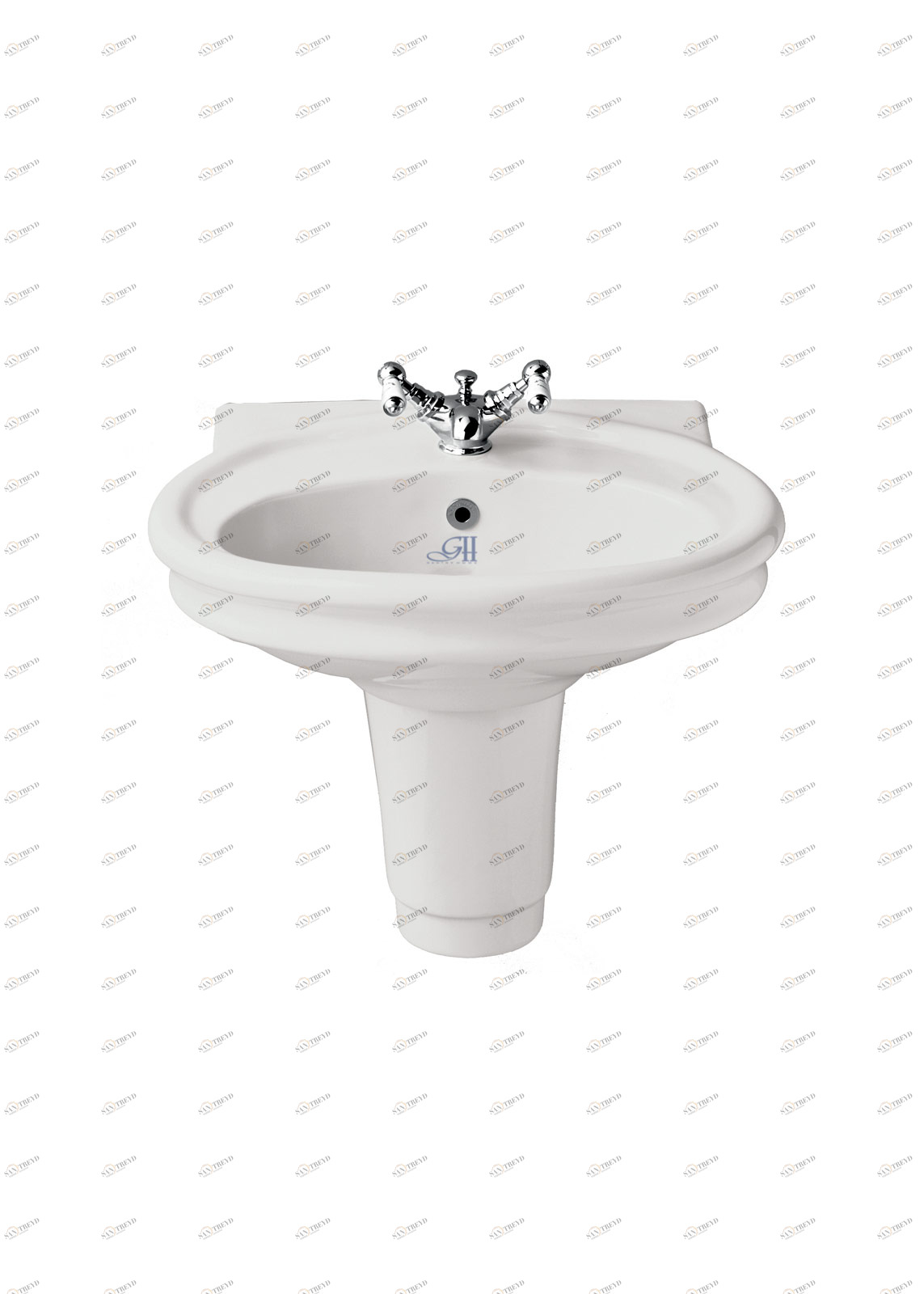 GH101298 Подвесная раковина настенная овальная Gentry Home  белая 