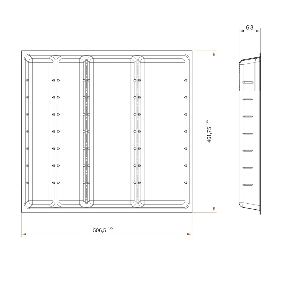 Лоток для столовых приборов Hettich Orga Tray 590IANL470KB600 46.2x7x50.7 см пластик цвет серый 89401300 STLM-2149466  - Вид №2