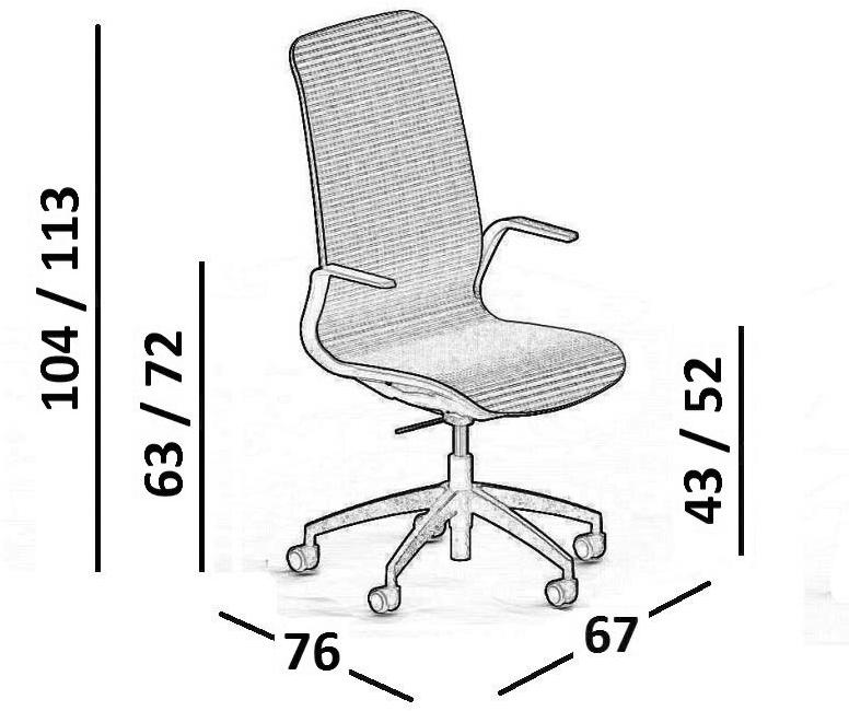 Luxy Стул для руководителя из нейлона® на колесиках с высокой спинкой Smartlight sun-id-1377929 - Вид №10