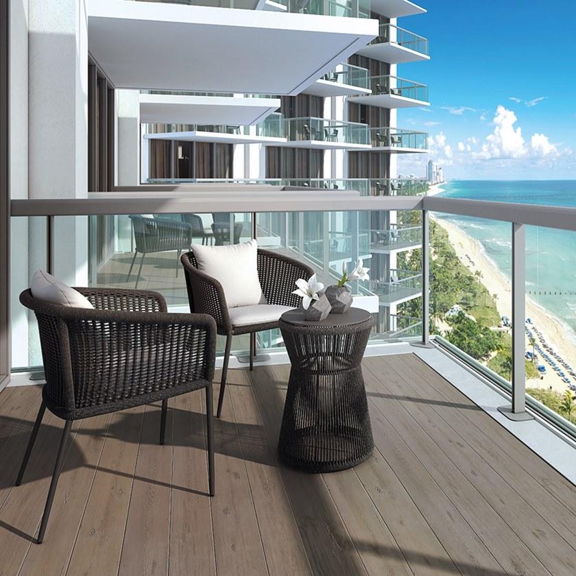 JANUS et Cie Круглый сервисный стол из морского троса и алюминия Knot sun-id-1355724 - Вид №5