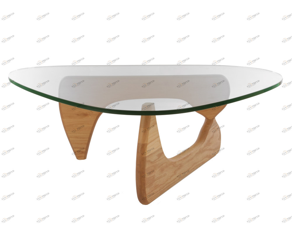 Журнальный столик стеклянный с основанием орех Isamu Noguchi Style Coffee Table SOHO DESIGN ISAMU NOGUCHI 131569 Орех;коричневый;прозрачный 
