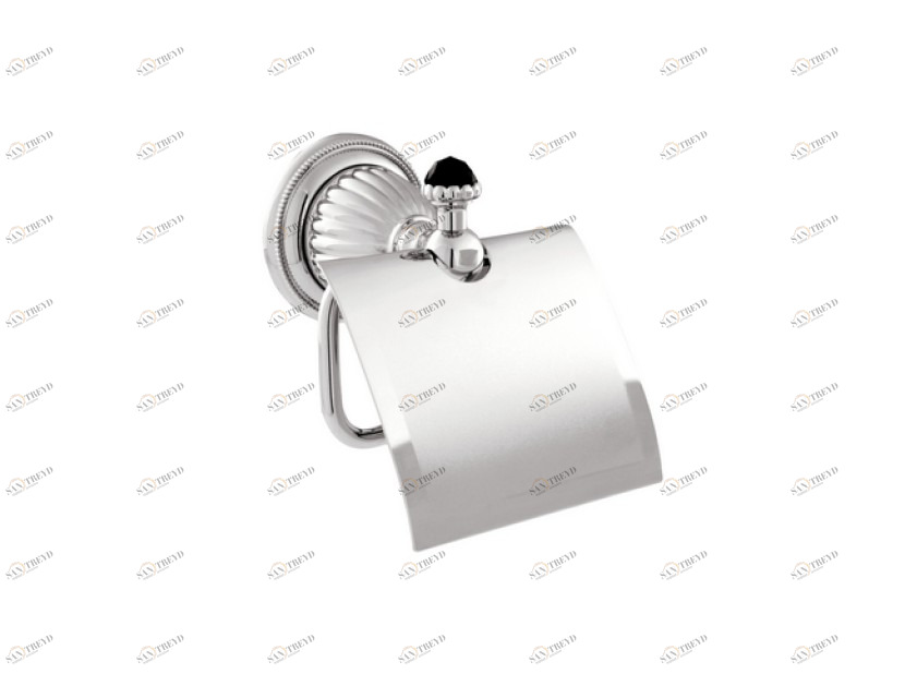 033277.N00.50 Держатель для туалетной бумаги с черными кристаллами swarovski Яркий хром Mestre Artica