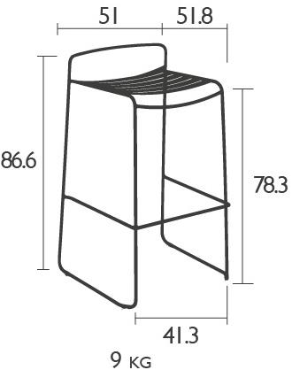 Fermob Табурет с высокими санями Surprising 1233 - Вид №1