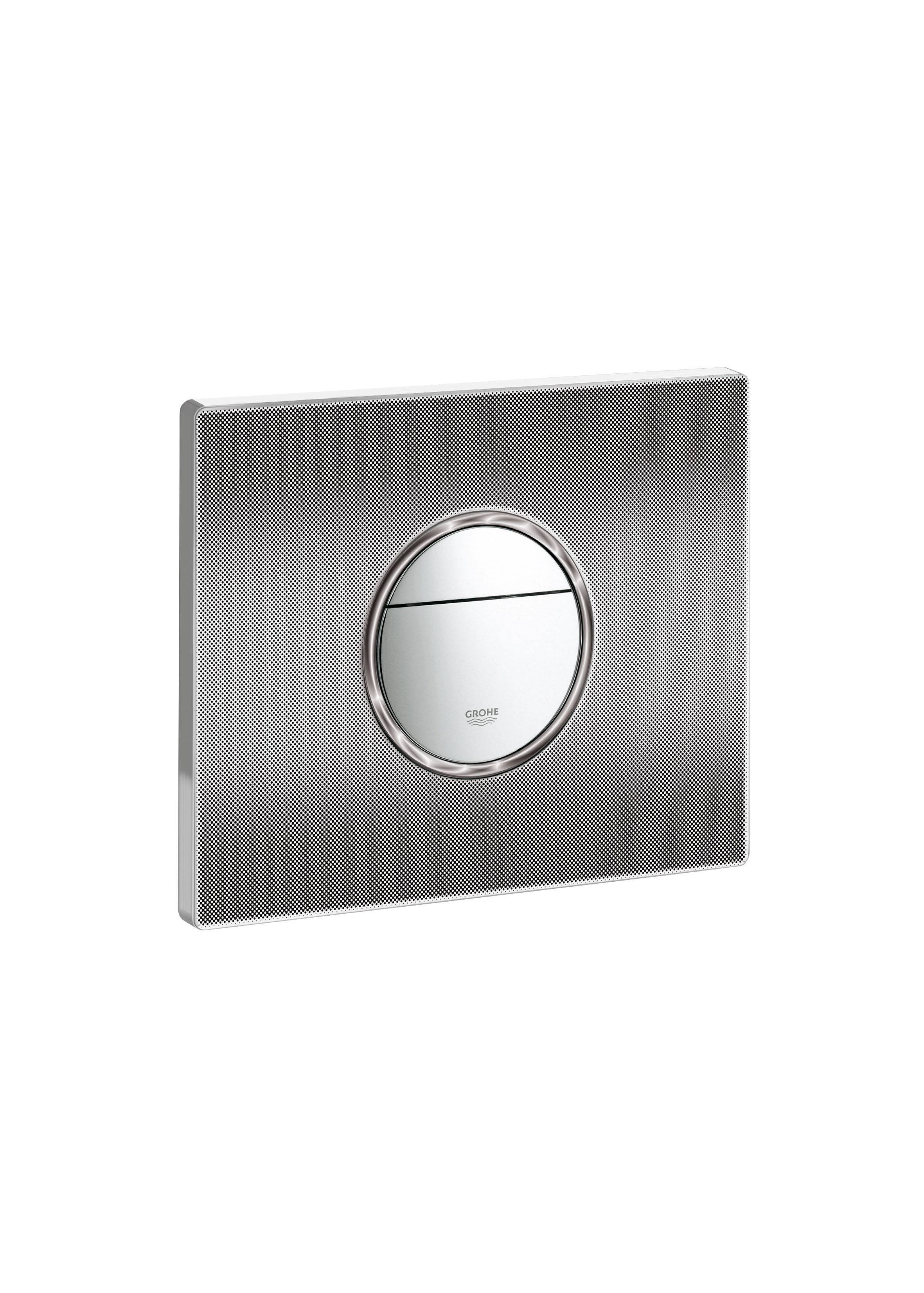 Панель смыва для унитаза GROHE Nova Cosmopolitan Print (3 режима смыва), хром/черная графика (38847XG0) - Вид №1