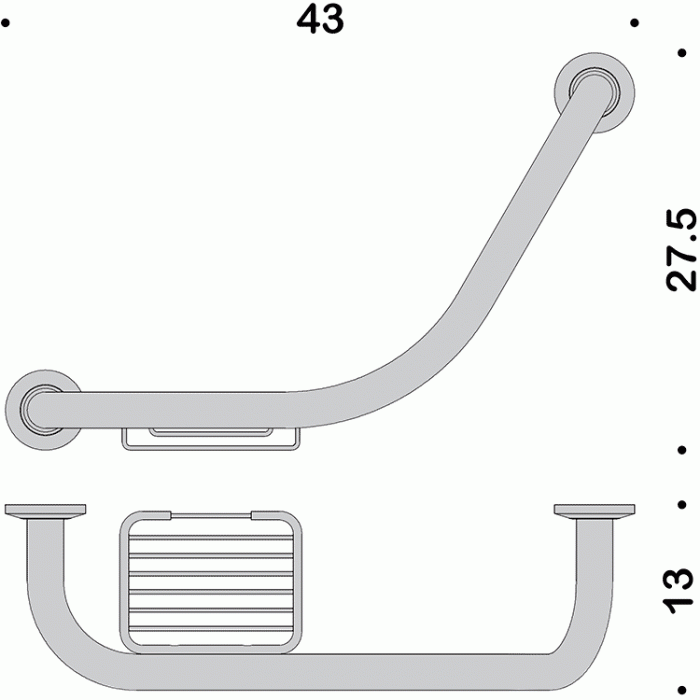 B9722 Contract Поручень для ванны с мыльницей COLOMBO COMPLEMENTI Colombo Design - Вид №2