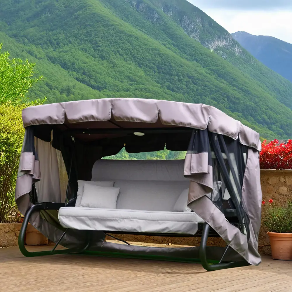 Качели садовые BEGINIA Moneron 4-х местные до 480 кг металл серый STLM-2173910 - Вид №11