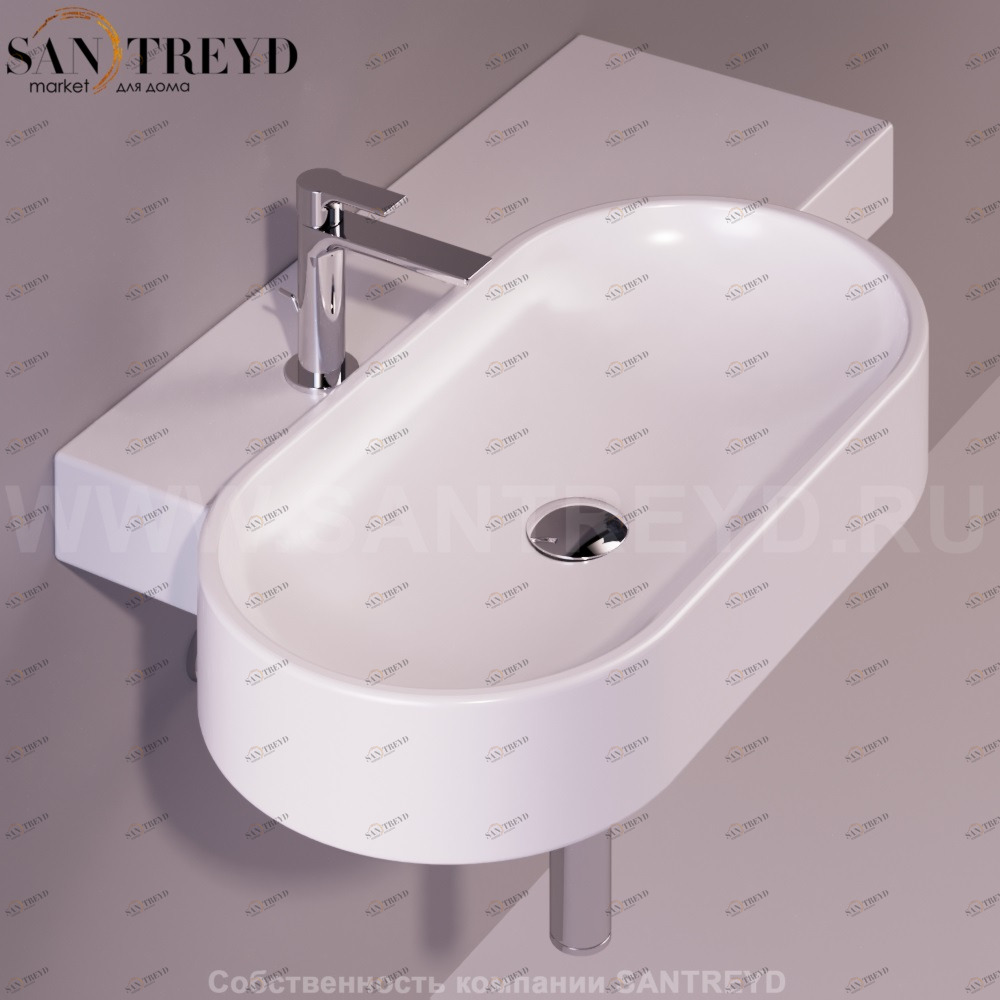 FL23BIANCO Подвесная раковина настенная овальная Simas Flow белая