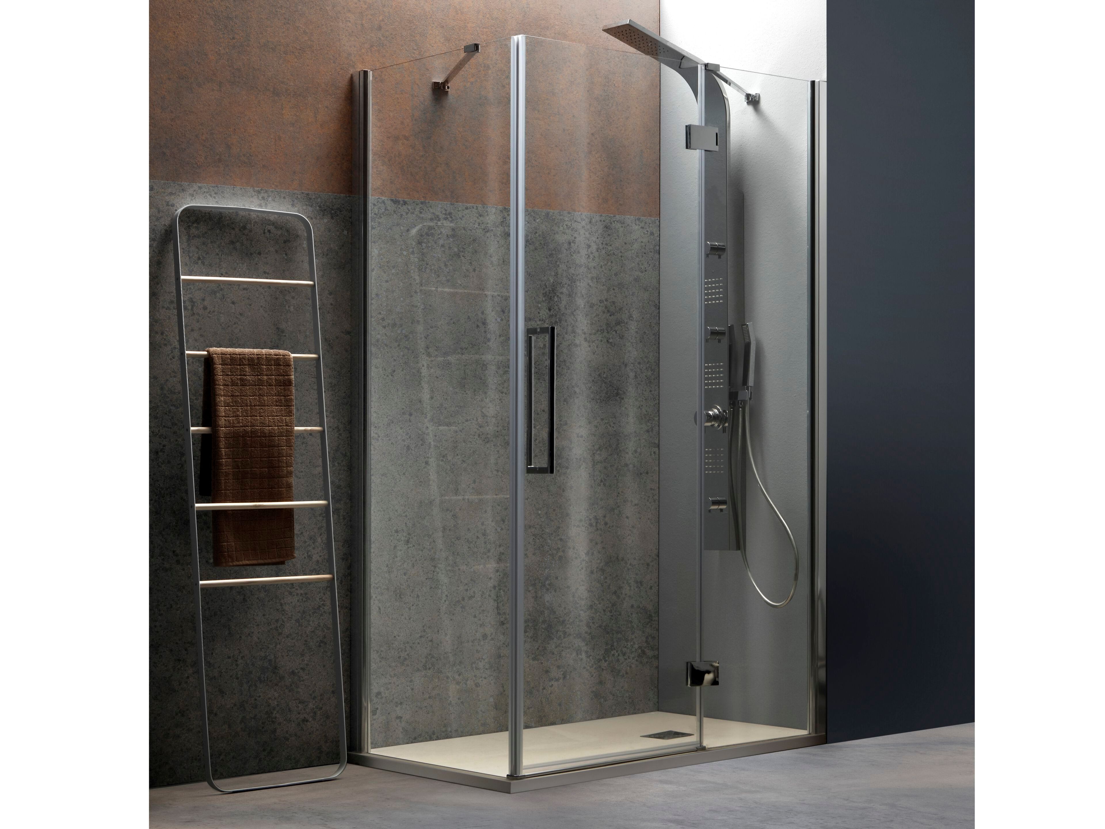 Алюминиевая и стеклянная душевая кабина с распашной дверью TAMANACO TEPB43 ARCH-00039741