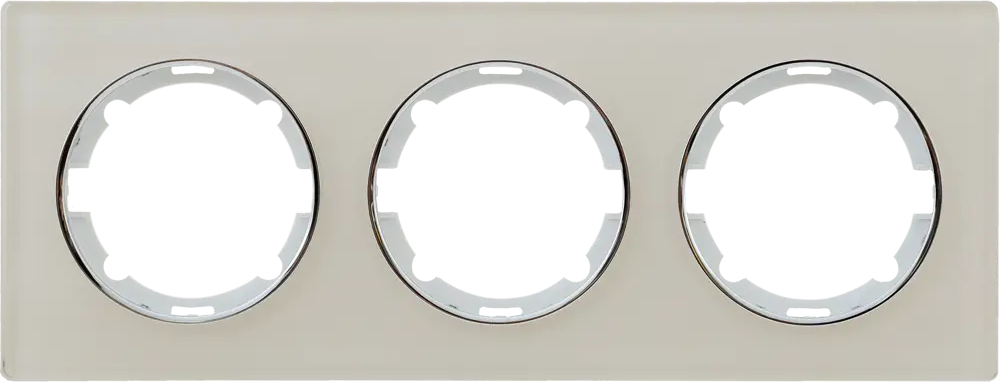 ONEKEYELECTRO — Тройная стеклянная рамка для розеток в бежевом глянце 82838528