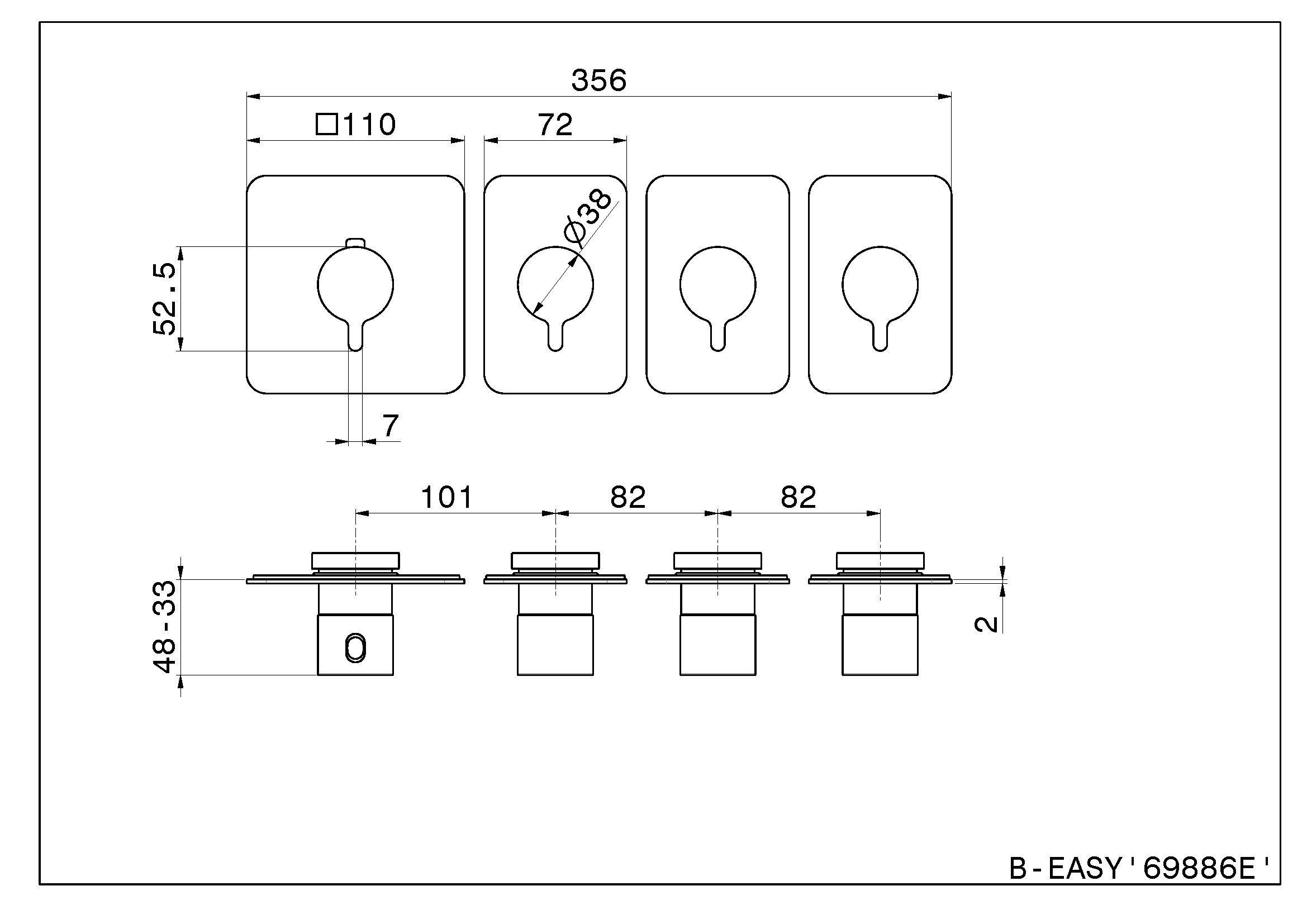 Термостатический встраиваемый смеситель для душа Newform B-EASY ARCH-00036025 - Вид №2