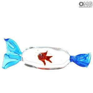4836 ORIGINALMURANOGLASS Скульптура Аквариум-яйцо - муранское стекло OMG 8 см