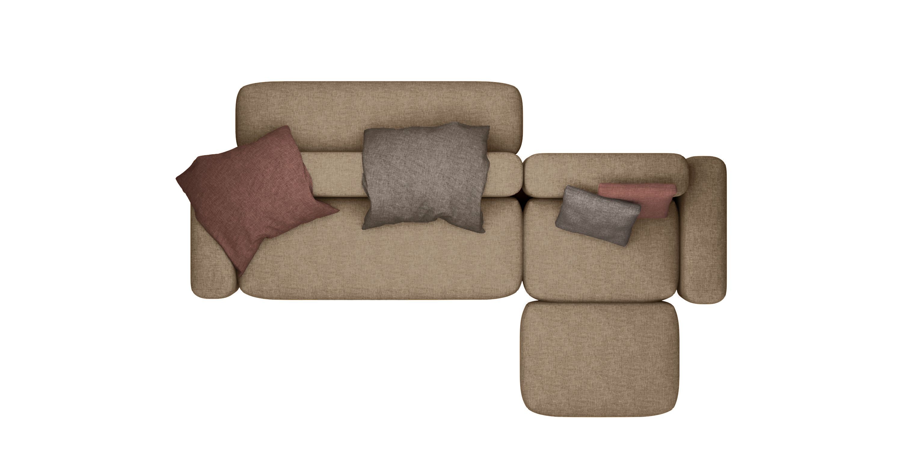 Тканевый диван с полуостровом HANNABI MODEL NO.03 HYBRID SAND ARCH-00133598 - Вид №1