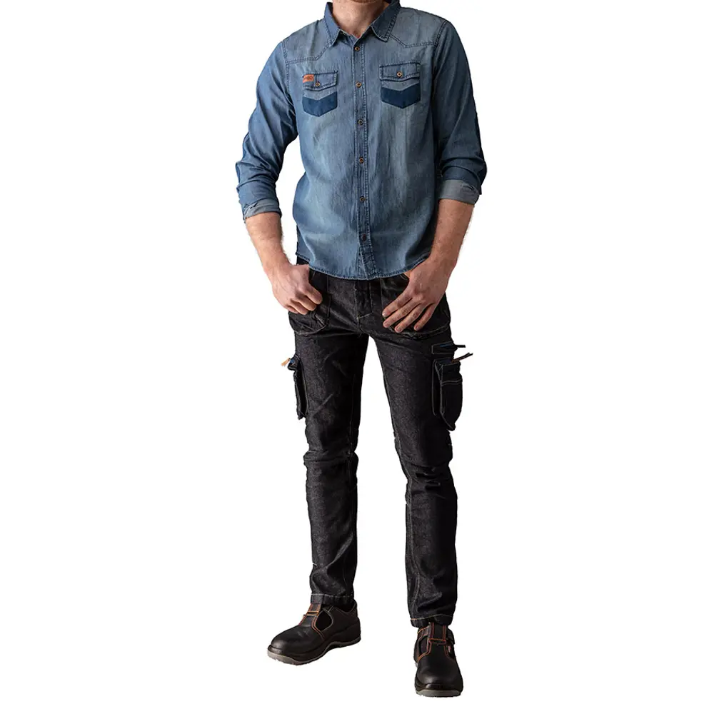 Рубашка Neo Tools Denim темно-синяя размер XXXL рост 193 83304108 STLM-2005906 - Вид №4