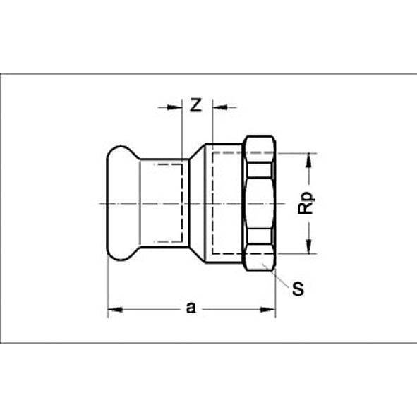 124270G281 SANHA 24270G SANHA-Therm муфта переходная ВПр-ВР 28x1 мм  - Вид №1