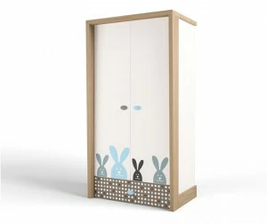Шкаф ABC-KING 2х дверный MIX BUNNY (голубой)