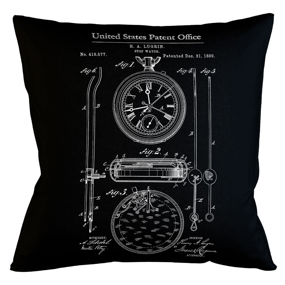 96521437 Арт-подушка «Патент на секундомер» Object Desire 