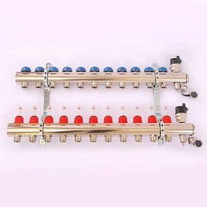 Коллектор 1"xМ 24 х19 11 выходов EMMETI TOPWAY с расходомерами и вентилями