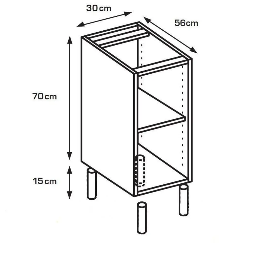 Каркас напольный 30x70x56 см, ЛДСП, цвет белый 17911505 STLM-2079829 DELINIA  - Вид №4