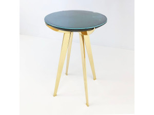 Круглый стеклянный журнальный столик