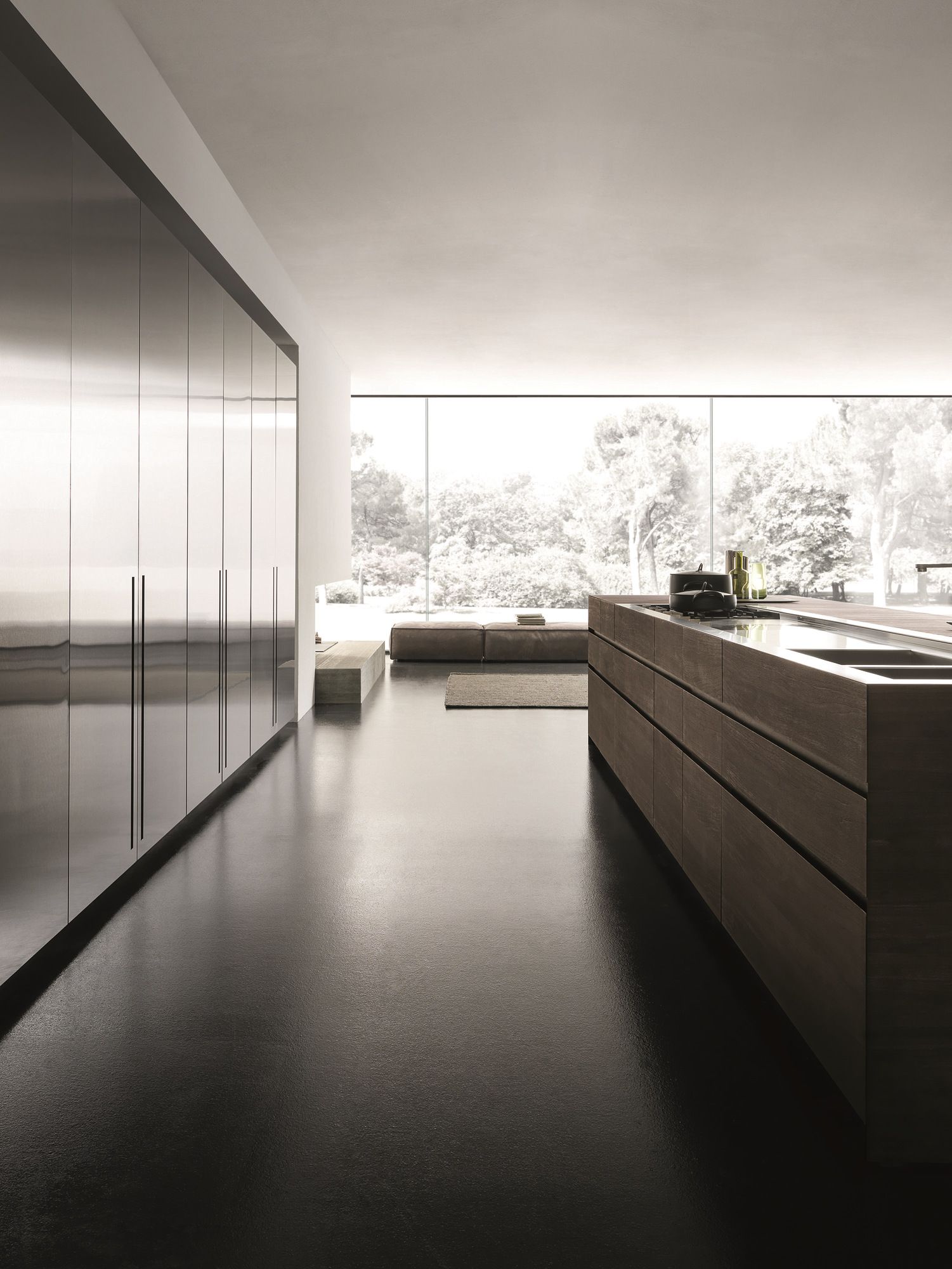 Кухня из нержавеющей стали и дерева с островом MODULNOVA Fly ARCH-00068193 - Вид №8