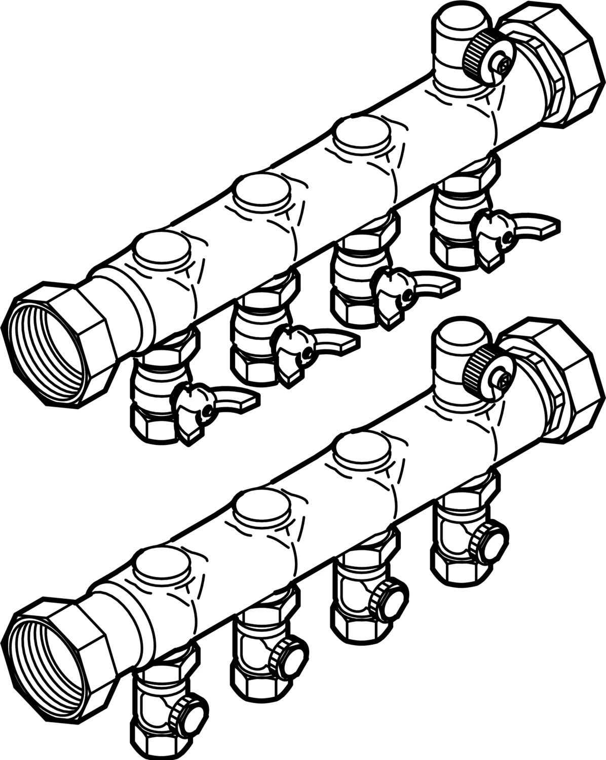 621 957 Модель 1007 Трубопроводные системы  Fonterra панельное отопление  Коллекторы  Нержавеющая сталь Santreyd  - Вид №1