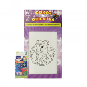 0713 Фокус открытка Единорог MASTER IQ 2
