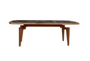 Прямоугольный стол из дерева и мрамора