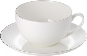 10526144 Dibbern Чашка для завтрака с блюдцем Dibbern "Платиновая линия" 320мл Фарфор костяной