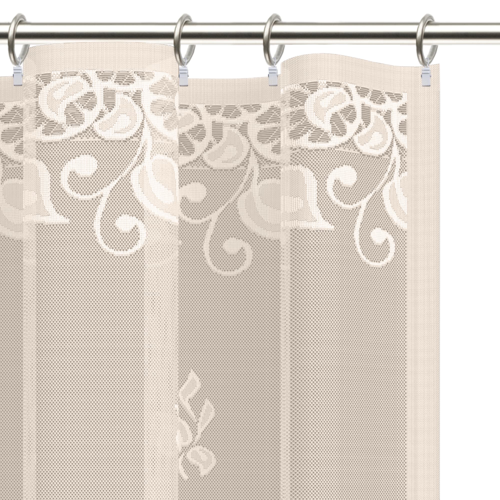 85276013 Тюль для кухни "Ростки" 200x165 см цвет экрю Santreyd  - Вид №4