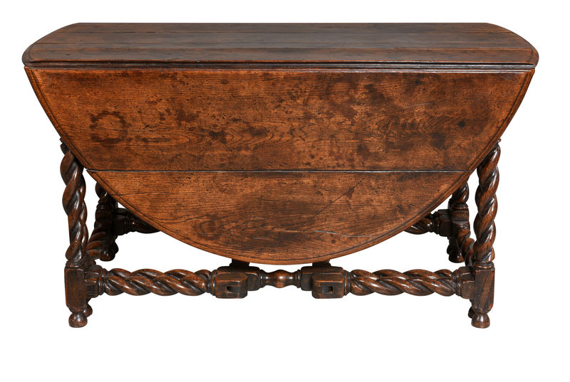 SOR27393 Ранний дубовый ячменный стол Twist Gateleg ijlbrown  - Вид №2