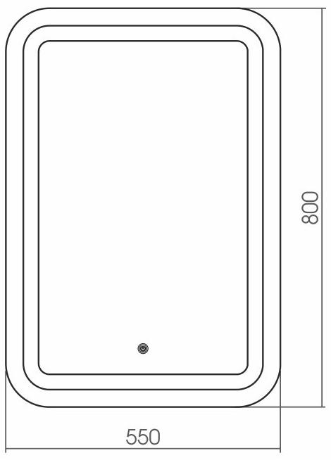 555800 Зеркало Elegans 550*800 с сенсорным выключателем Grossman - Вид №1