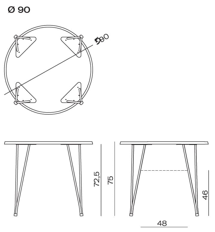 Круглый стальной стол с порошковым покрытием Vergés Mim ARCH-00091563 - Вид №6