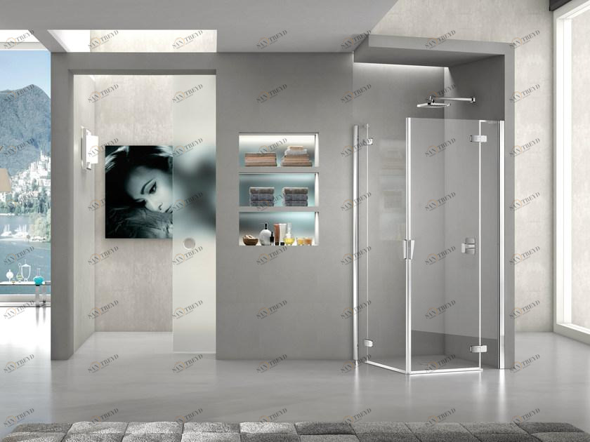 Duka Душевая кабина угловая стеклянная с распашной дверцей Aura – senza profili sun-id-1351458